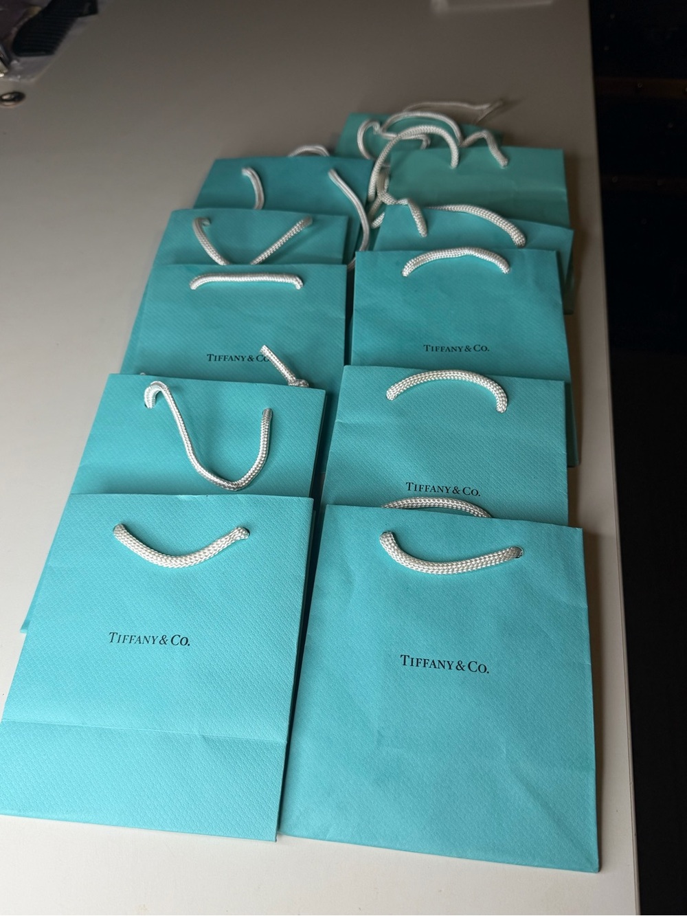 Tiffany & Co. Authentic Small Blue Gift Shopping Bags Set- 11 Bags